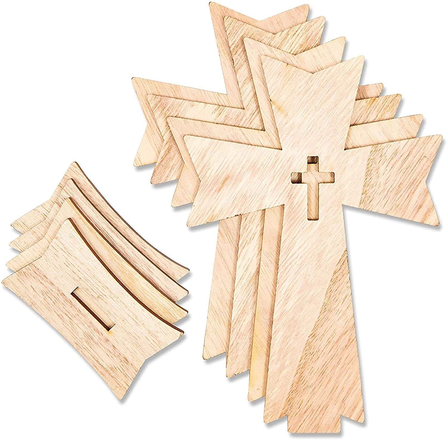 10pcs Wooden Cross Ornaments Wooden Cross Catholic Wood Crosses